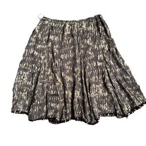 2/$18 SALE! Vintage Silk Skirt Women Size 6 Midi 90s Y2K Cottagecore Sequins‎